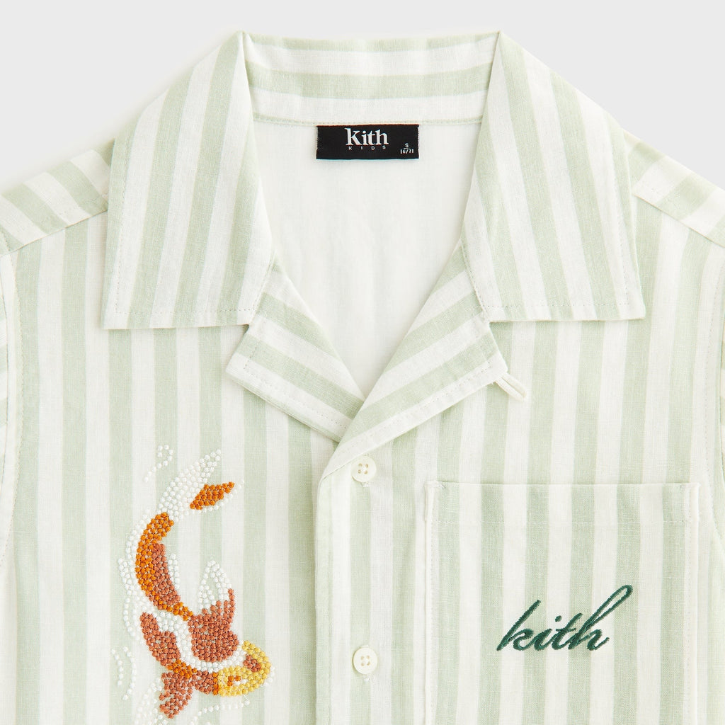 Kith Kids Embroidered Thompson Camp Shirt - Sage