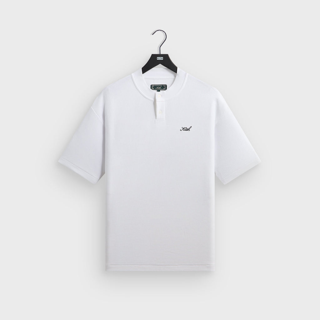 Kith Micro Waffle Tristan Henley - White