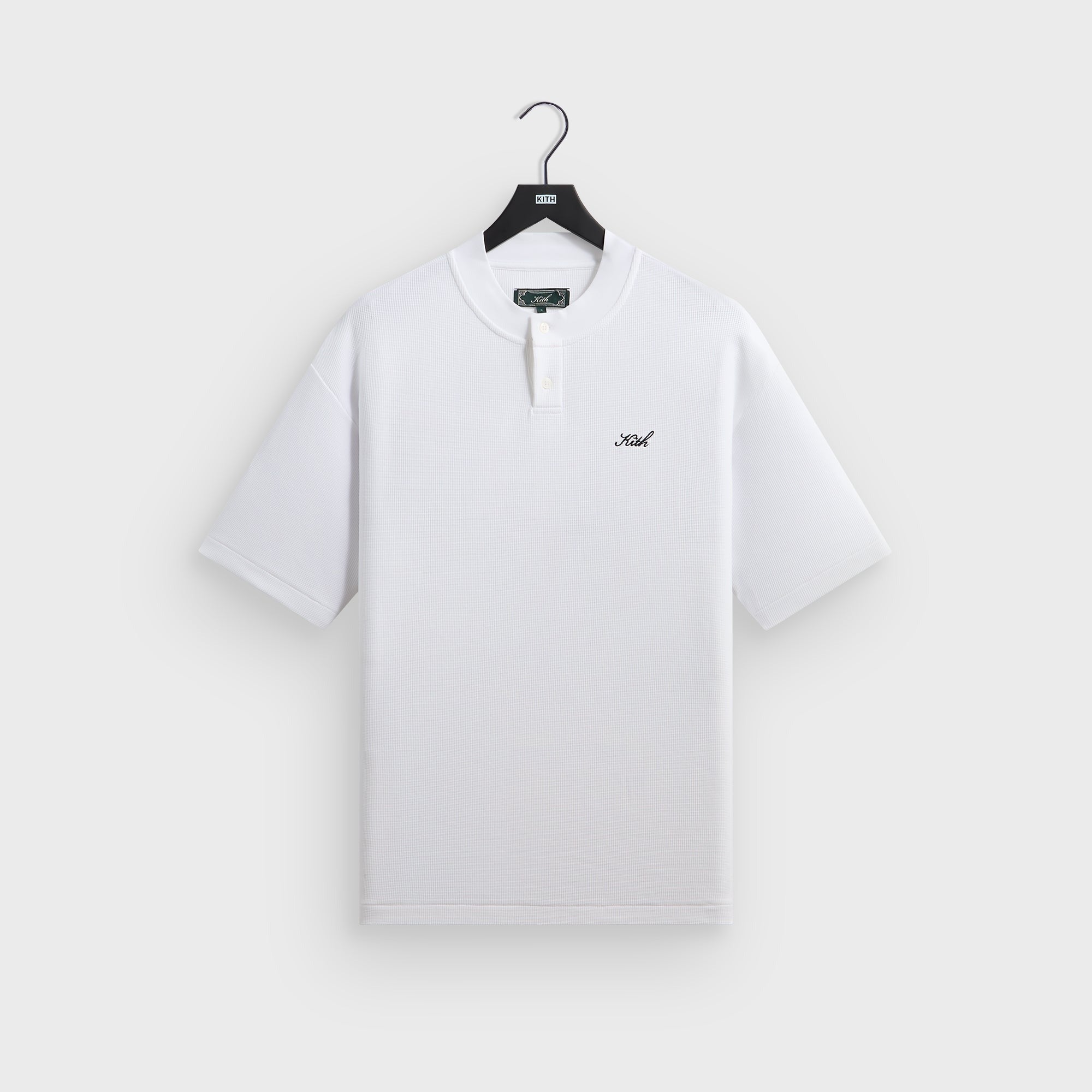 Kith Micro Waffle Tristan Henley - White