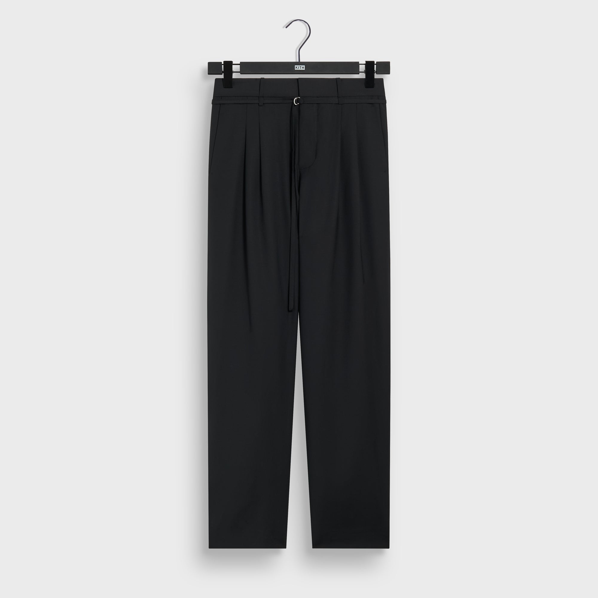 &Kin Tropical Wool Eli Pleated Trouser - Black