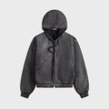 Auralee Product Dyed Organic Cotton Duck Short Zip Parka - Faded Black