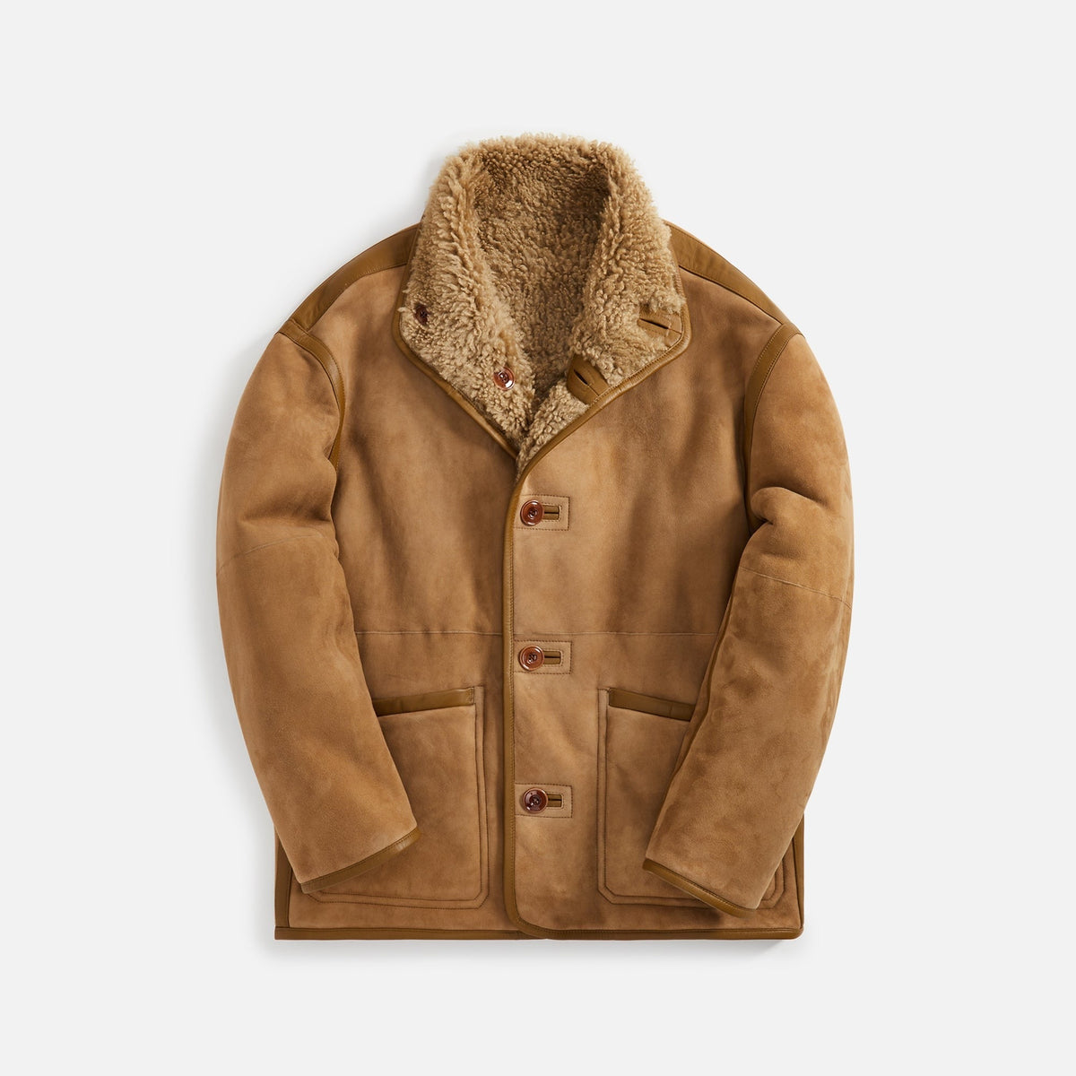 Lemaire Reversible Shearling Coat - Sand Stone