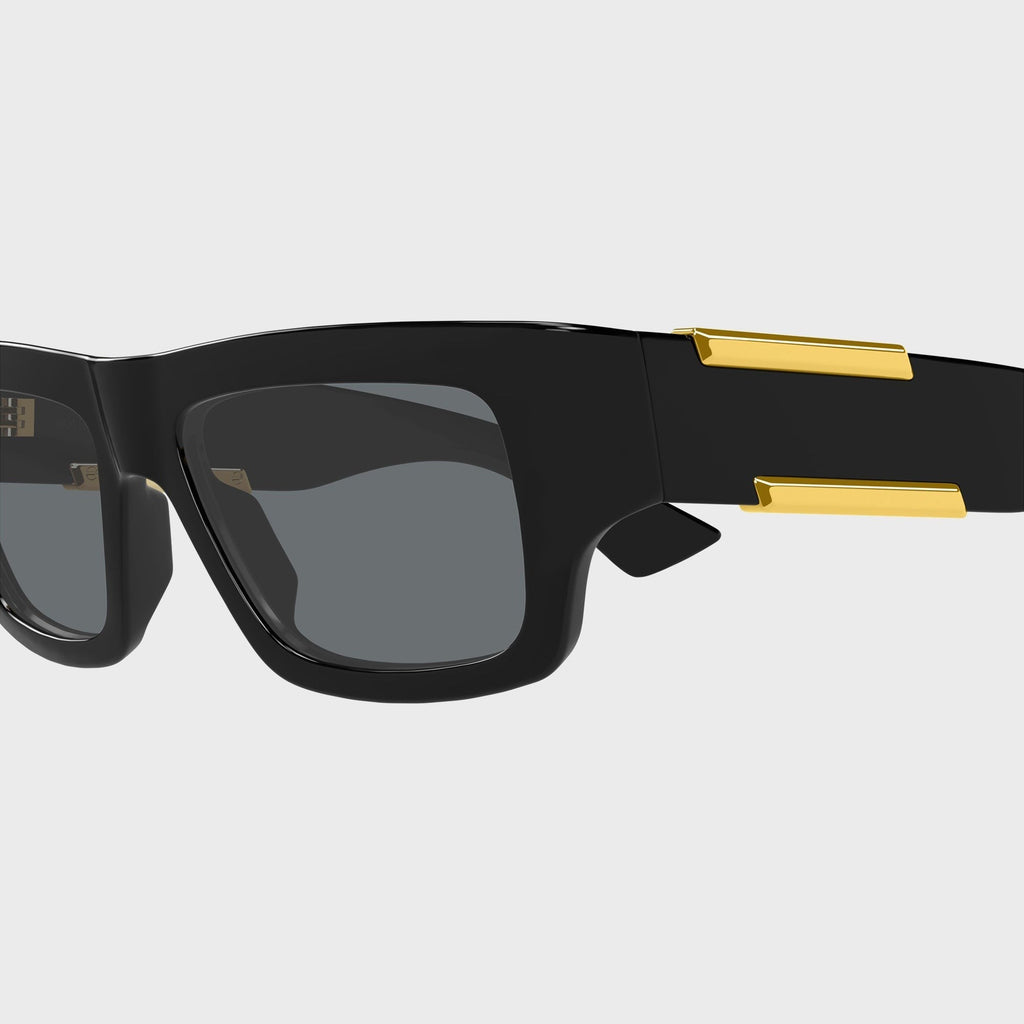 Bottega Veneta Dash Rectangular Sunglasses - Black / Grey
