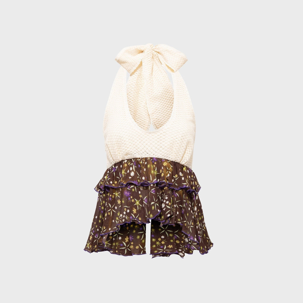 Siedres Lori Ruffled Halterneck Top - Multi