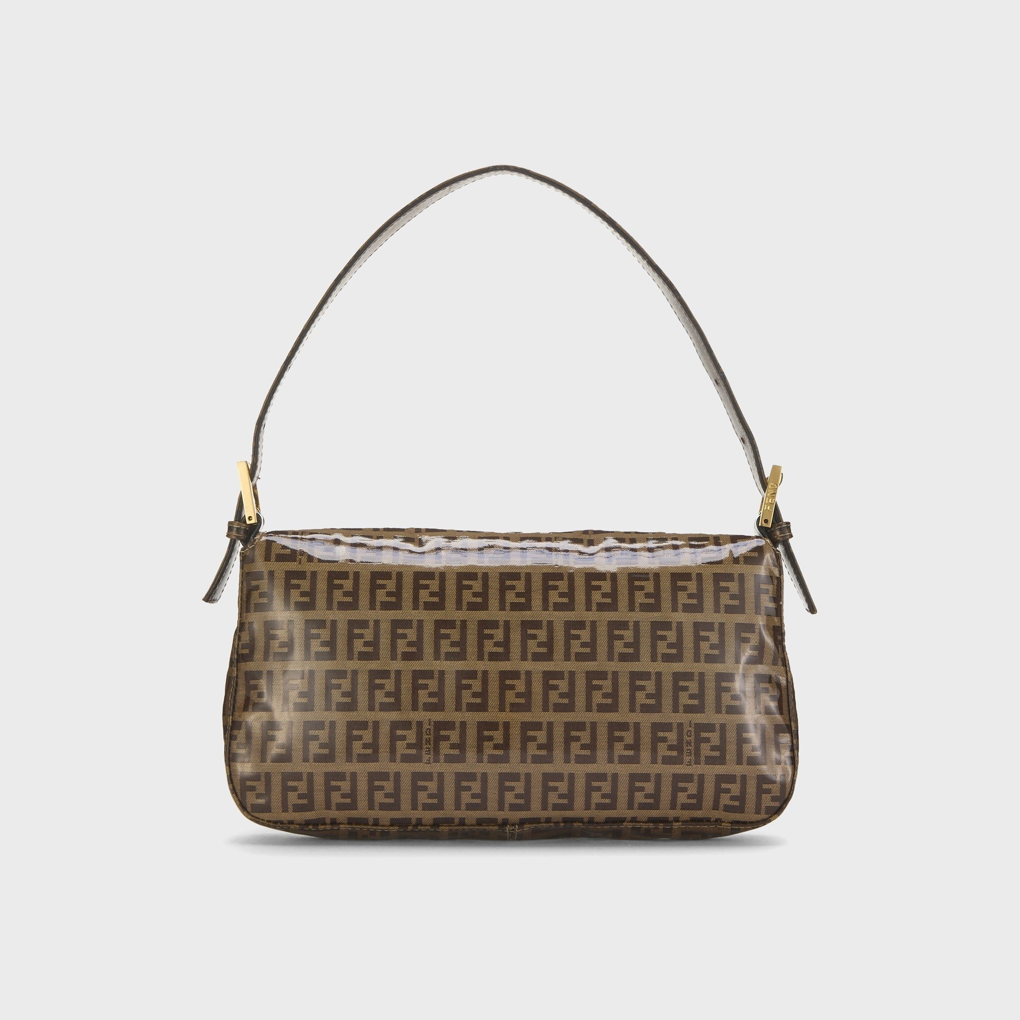 WGACA Fendi Vinyl Baguette Bag - Brown