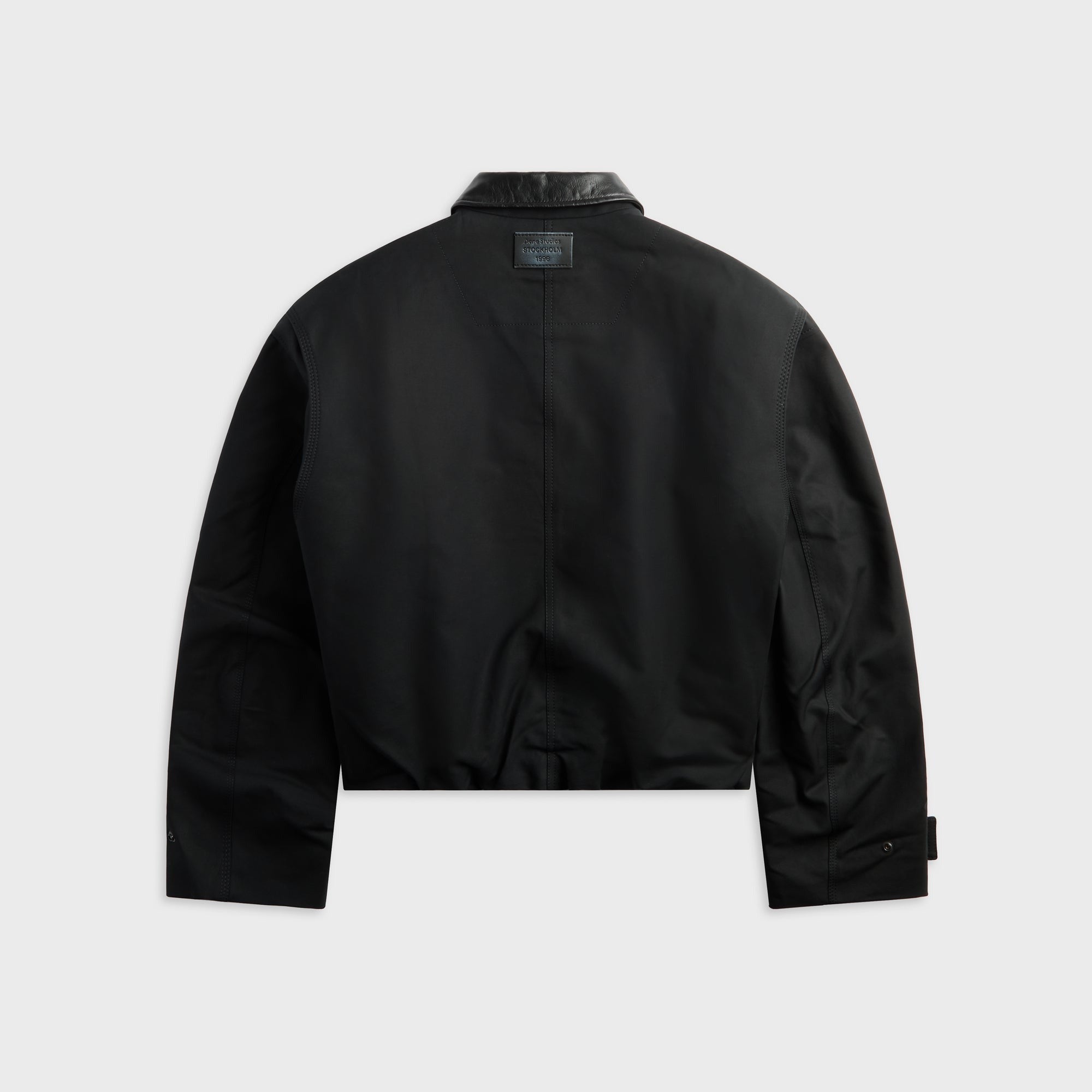Acne Studios Bomber With Leather Collar - Black
