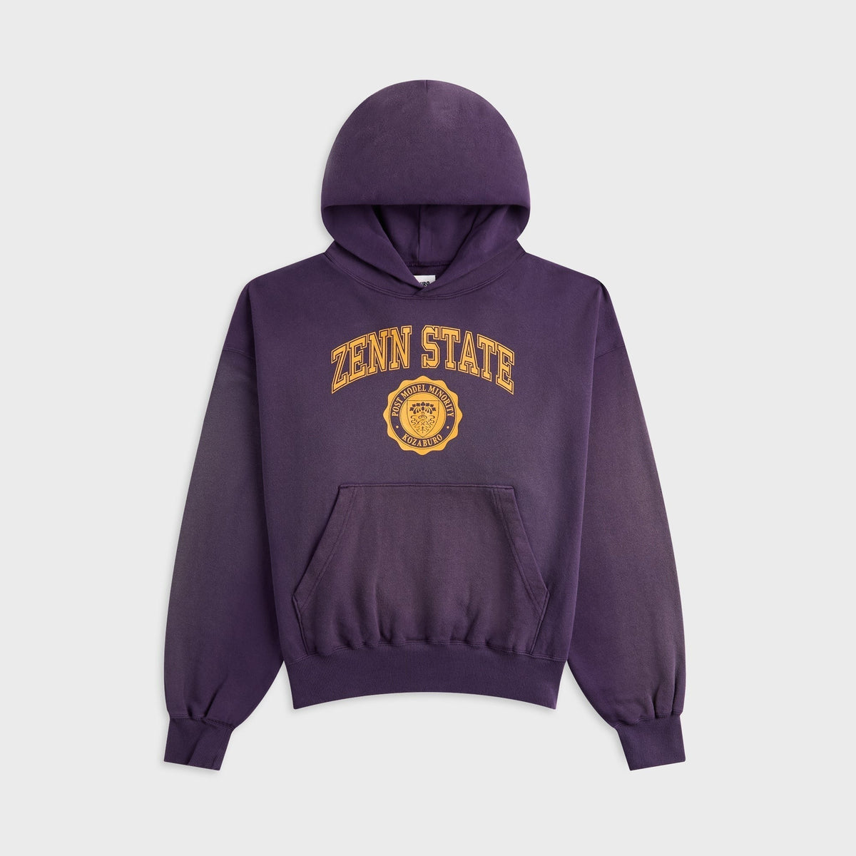 KOZABURO Zenn State Print Faded Hoodie - Purple