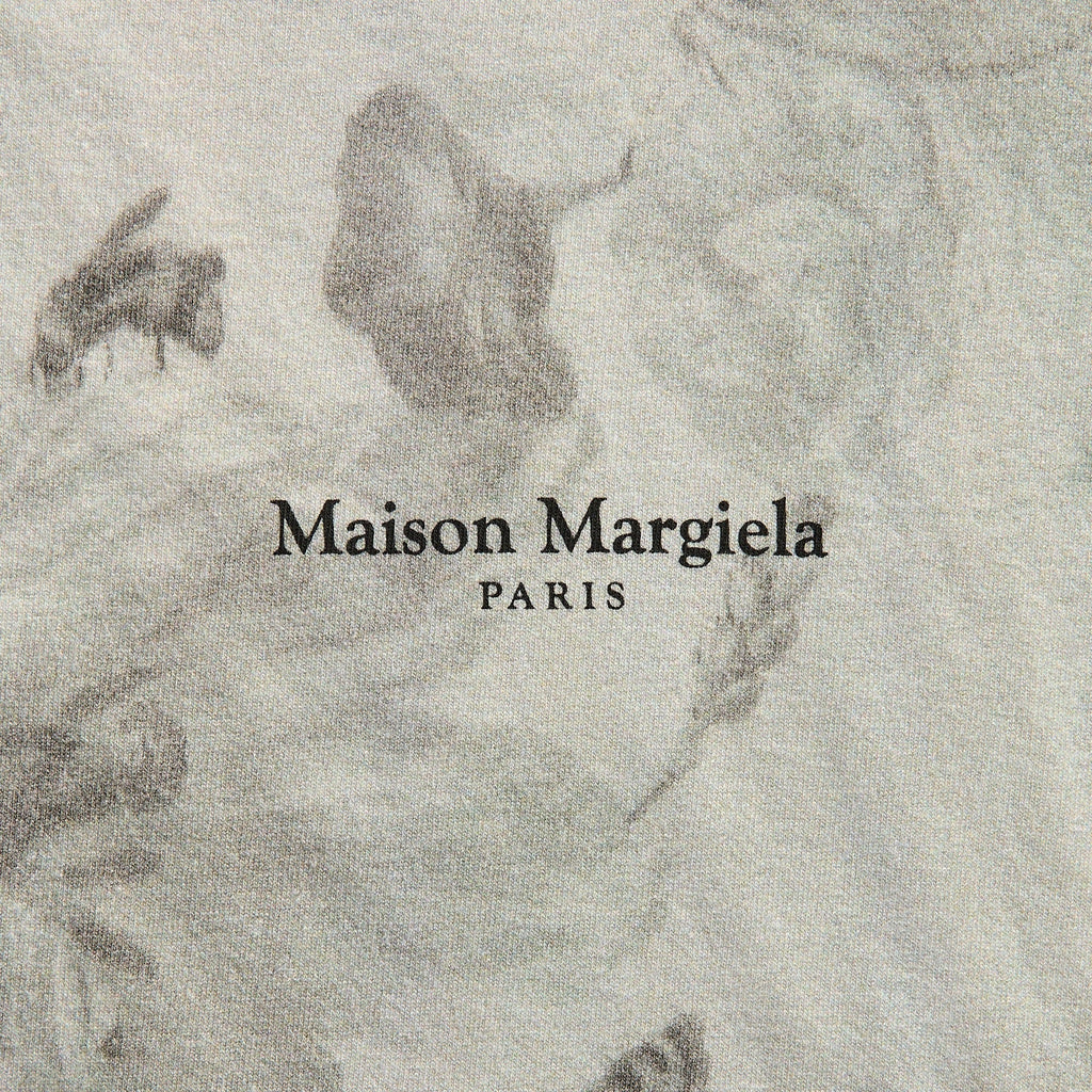 Maison Margiela All-Over Flowers Printed Cotton Tee - Beige