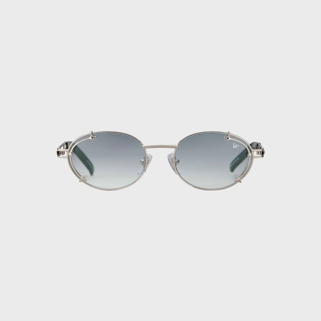 Vintage Frames Knowledge 24KT White Gold Sunglasses - Charcoal Gradient
