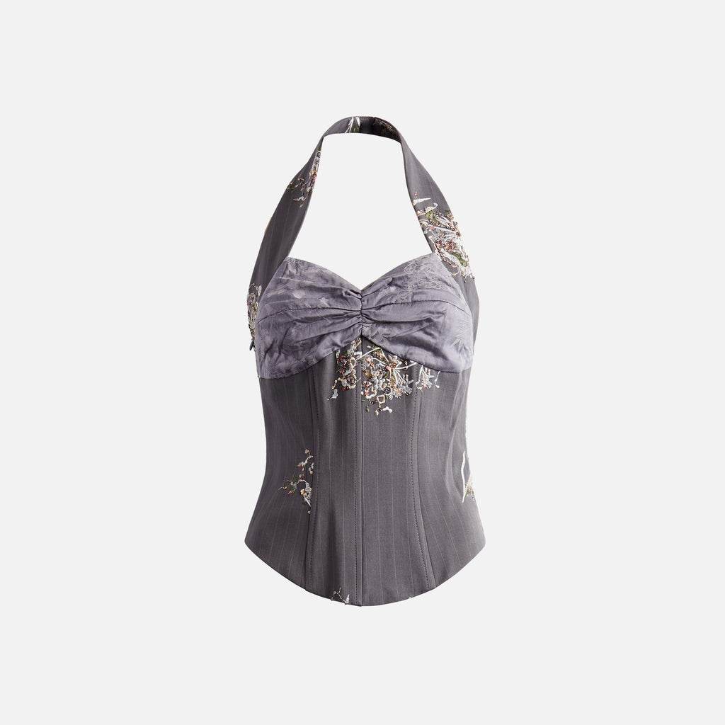 Kim Shui Embroidered Top - Grey