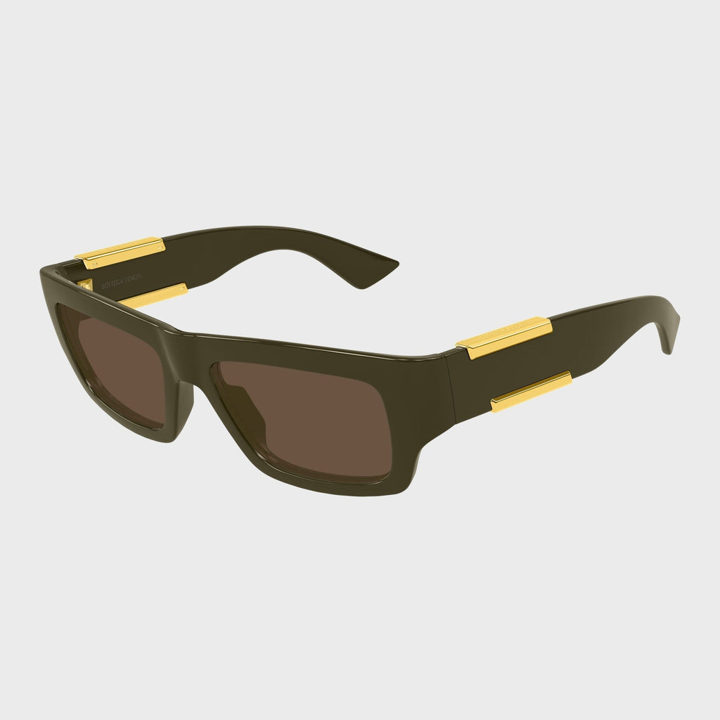 Bottega Veneta Dash Squared Sunglasses - Green / Brown