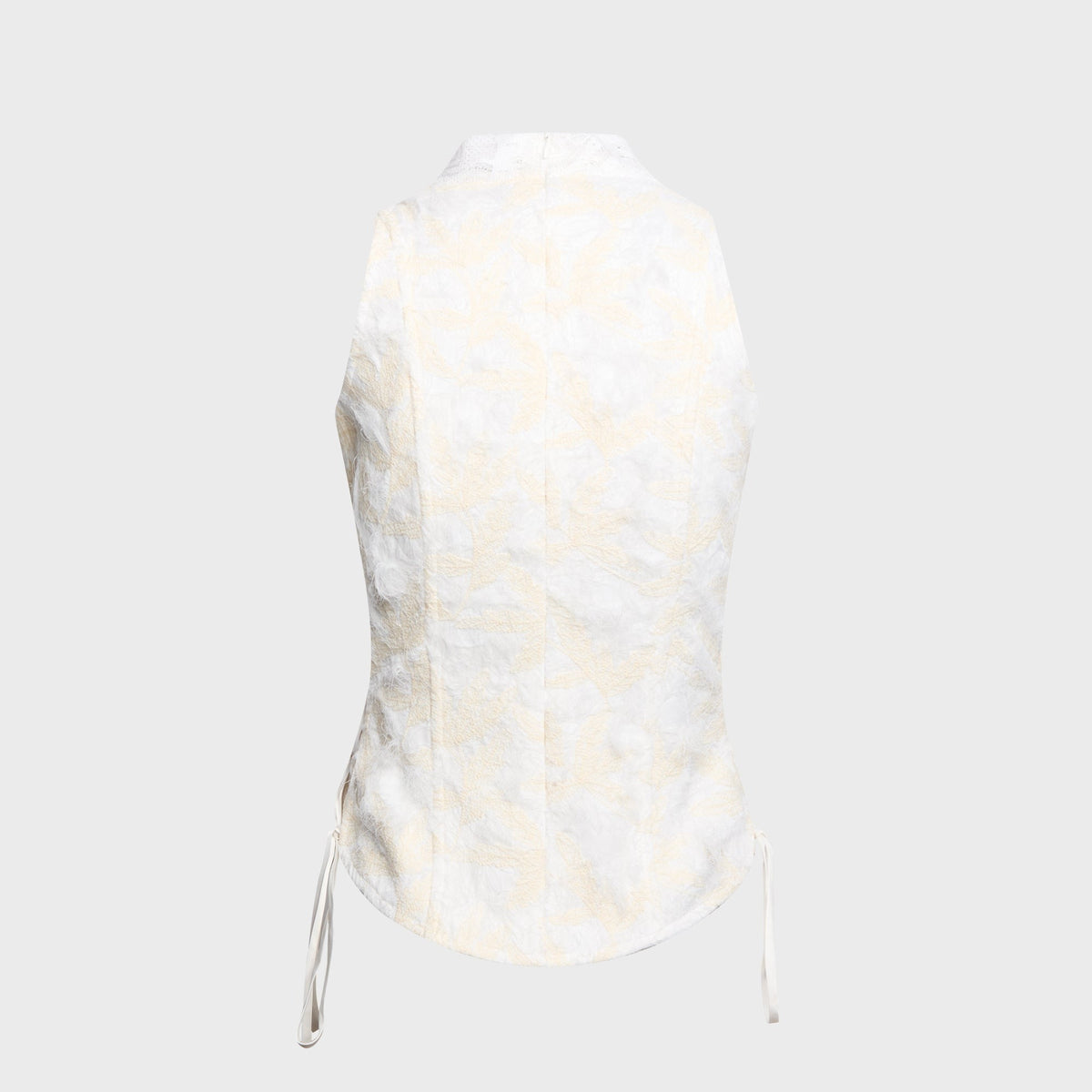 Kim Shui Ana Lace Up Halter Corset - White