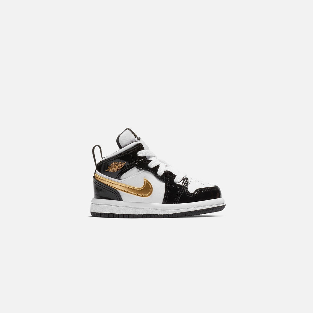 Nike TD Air Jordan 1 Mid SE - Black / Metallic Gold / White