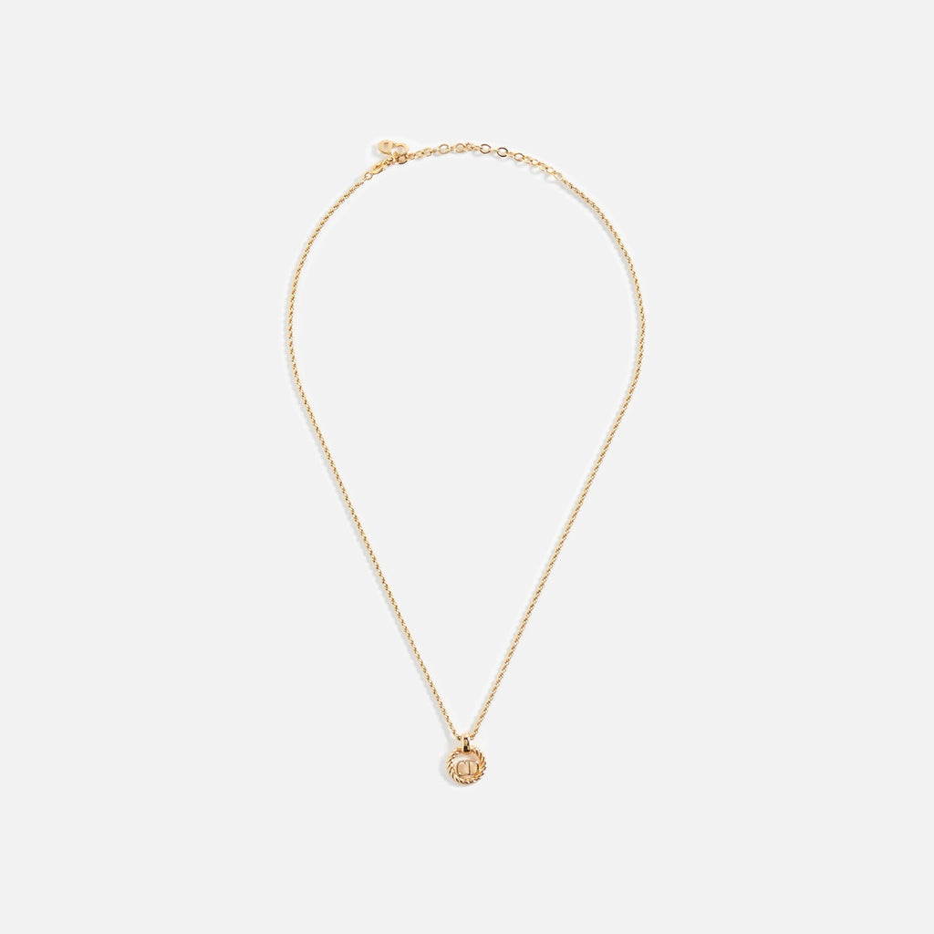 WGACA Dior CD Crystal Circle Necklace - Gold