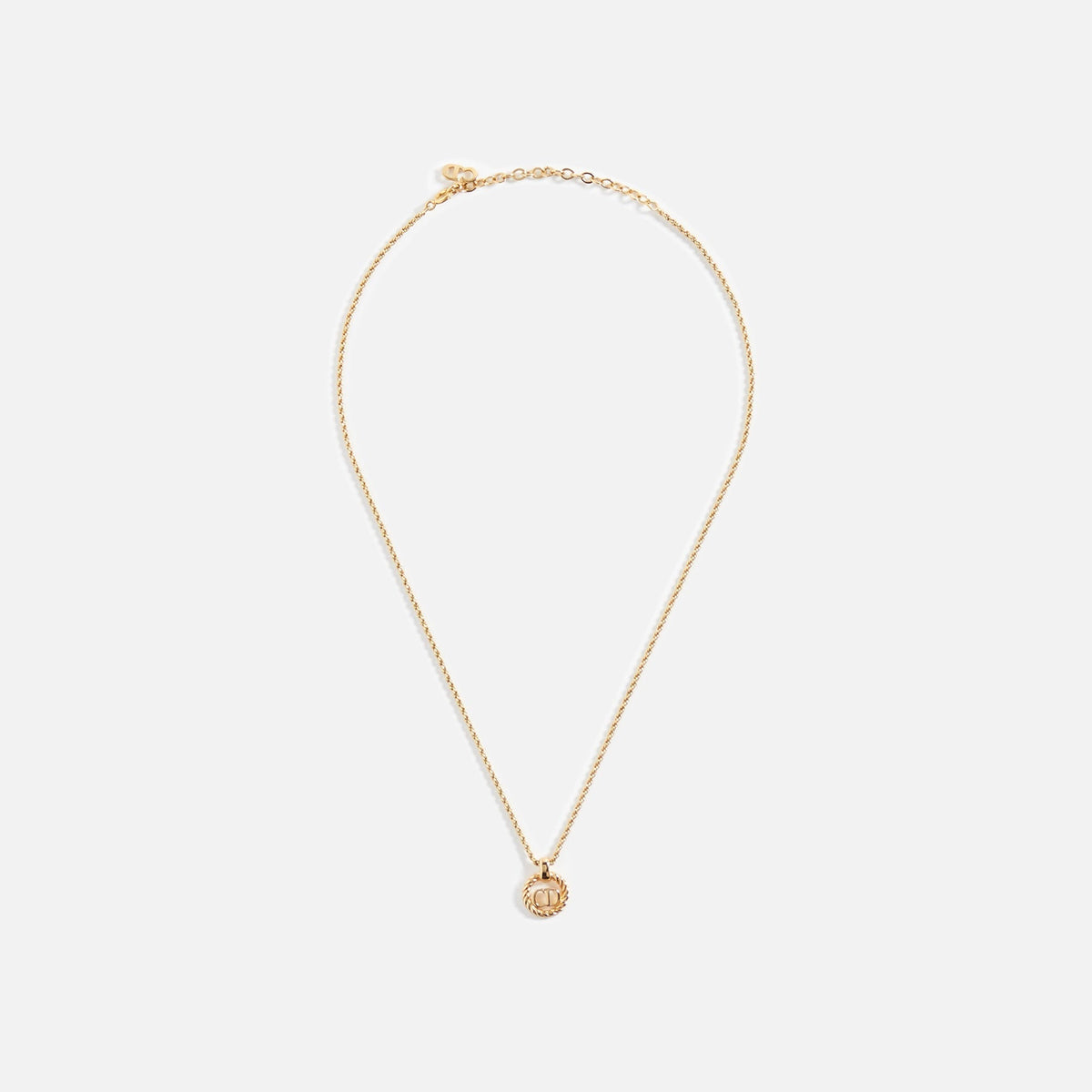 WGACA Dior CD Crystal Circle Necklace - Gold