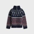 Loewe Zip Up Cardigan - Navy Blue / Grey