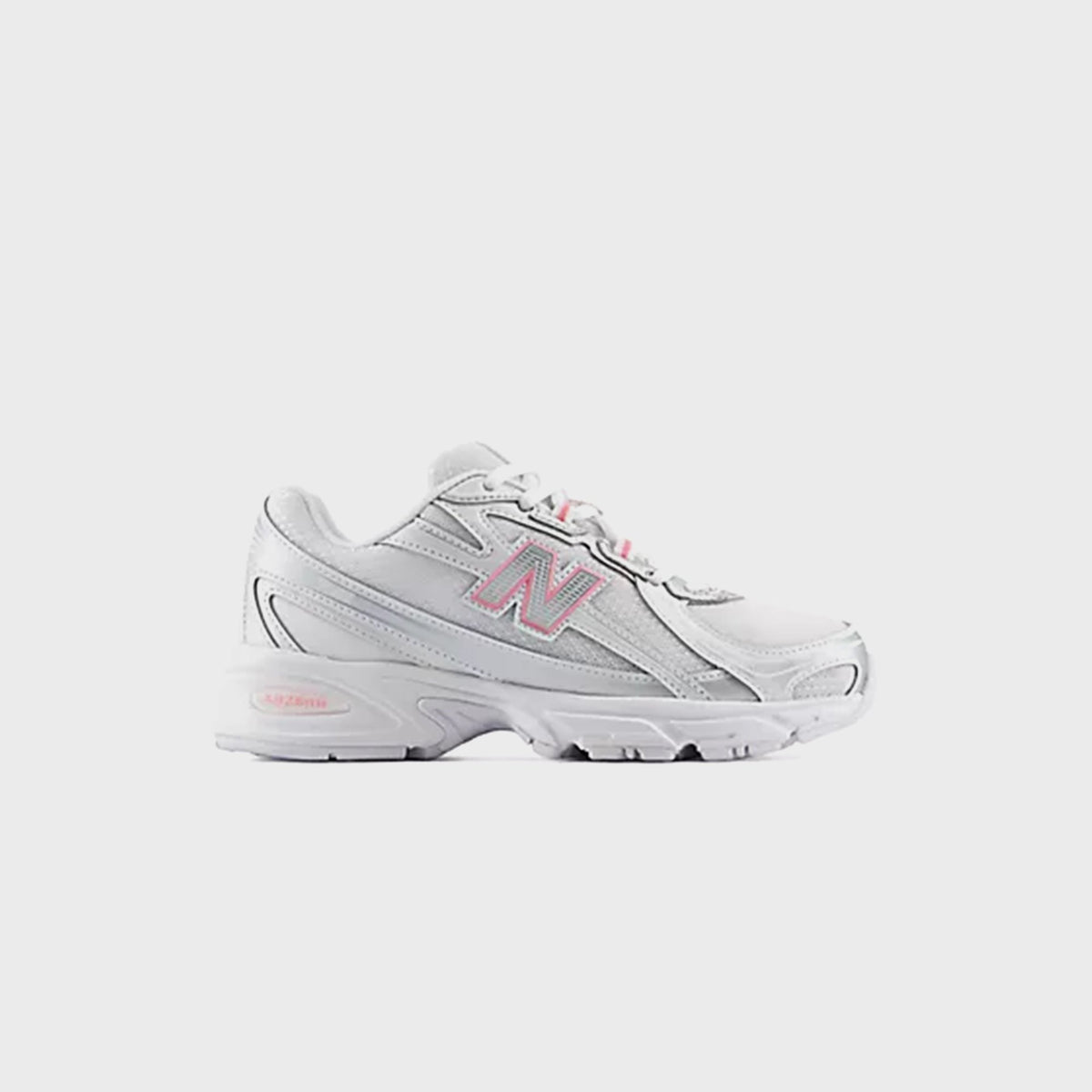 New Balance GS 740 Bungee Lace - Silver Metallic / Signal Pink