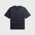 A.P.C. Loose Tee with Pink Stripes - Marine Blue