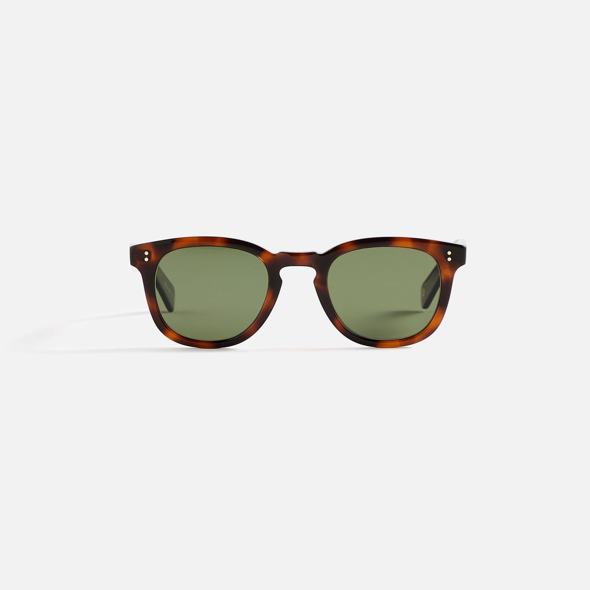 Garrett Leight Kinney II Sunglass - Spotted Brown Shell / Semi Flat Pure Green Polar