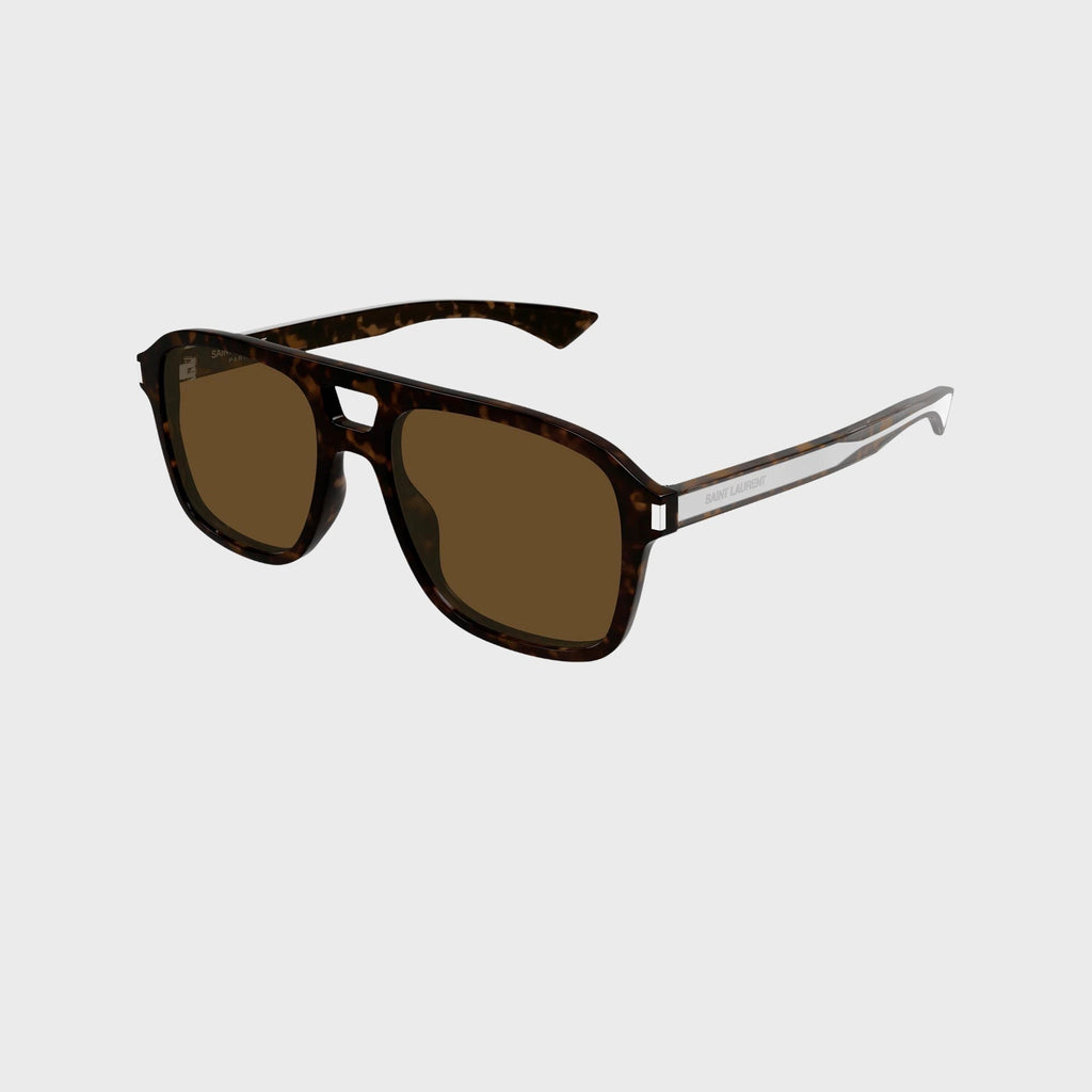 Saint Laurent Aviator Sunglasses - Havana / Crystal / Brown