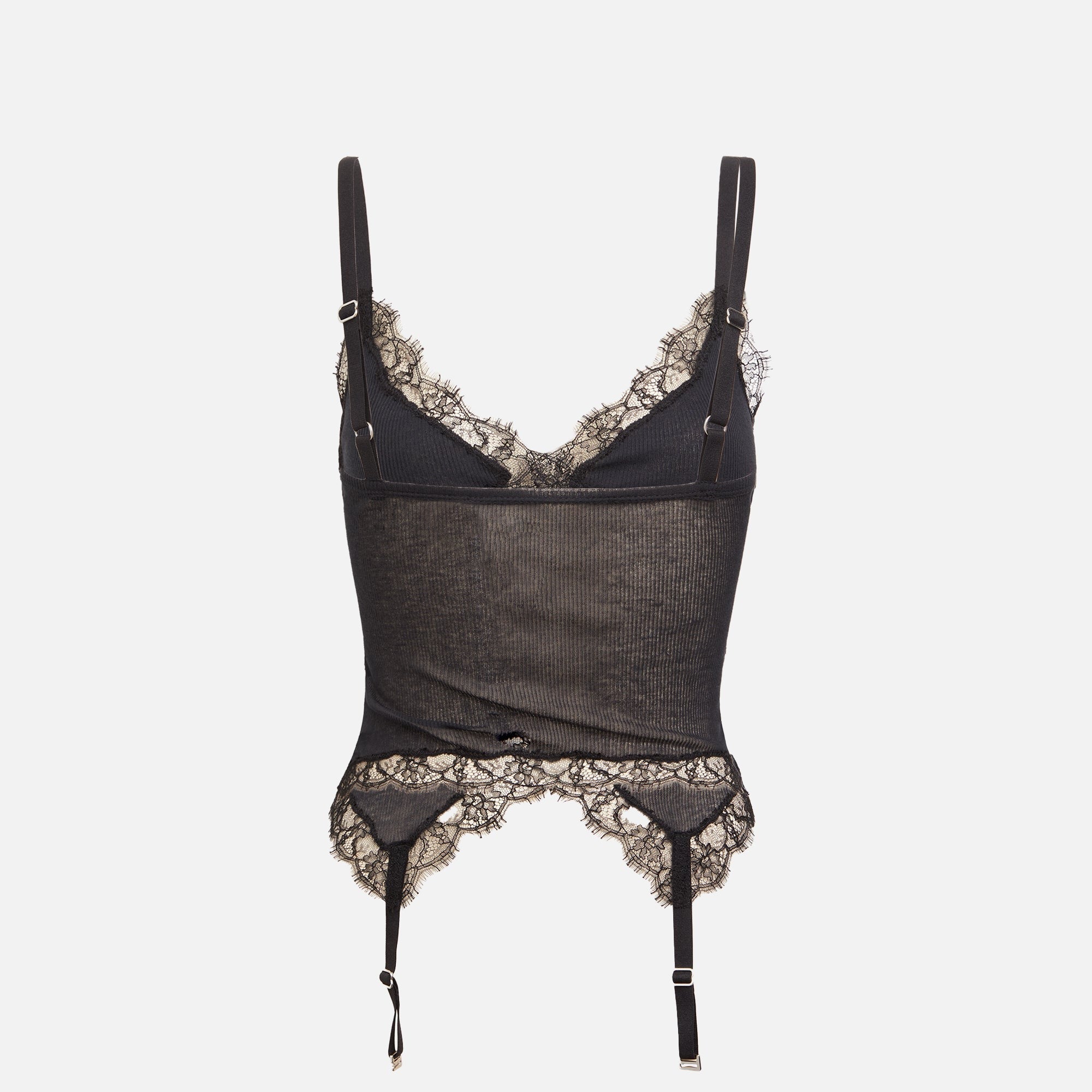 Dion Lee Lace Rib Garter Tank - Black