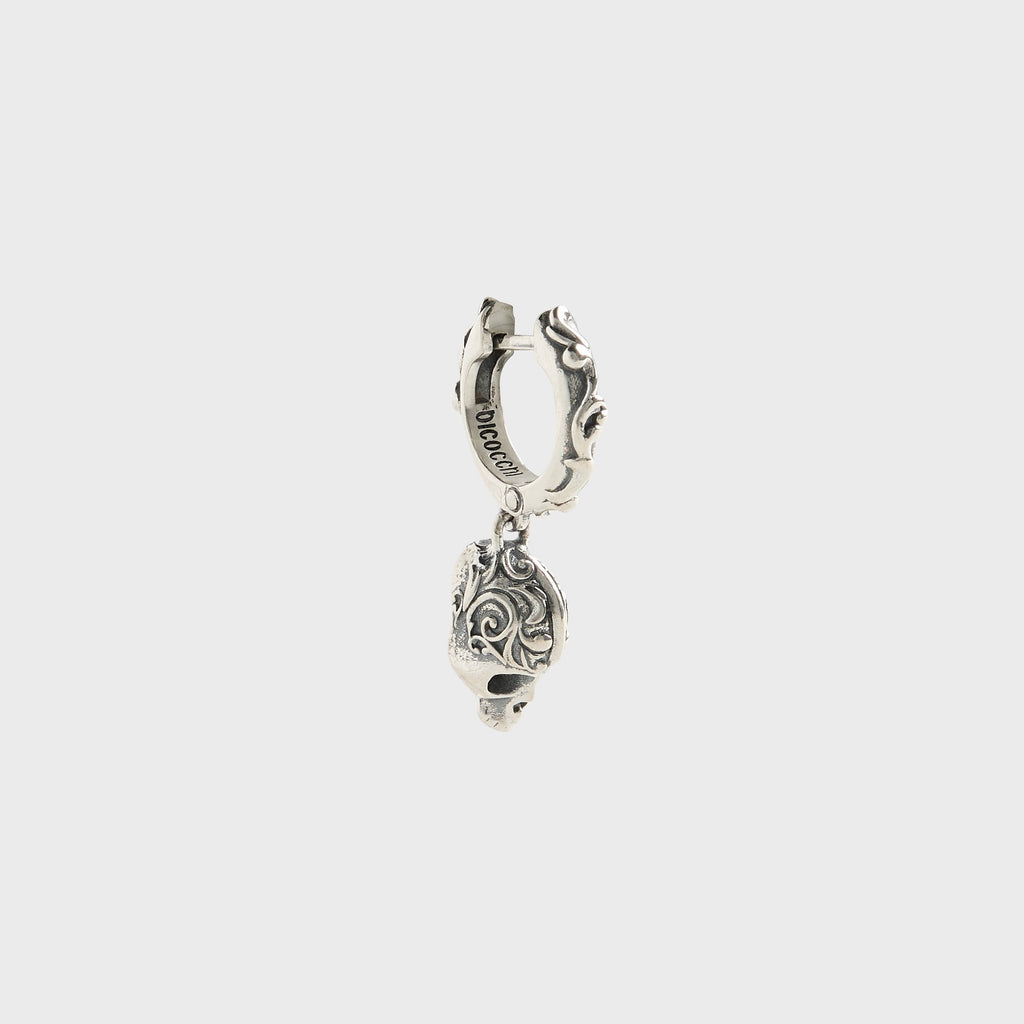 Emanuele Bicocchi Flourish Skull Earring - Silver