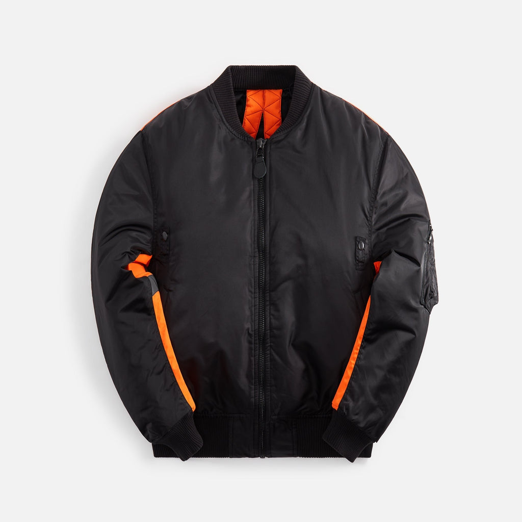 Maharishi Hi-Vis Ma-1 Flight Jacket - Black / Neon Orange