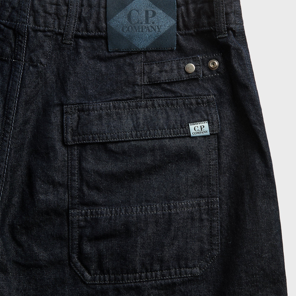 C.P. Company 3/1 Denim Short - Denim Blue