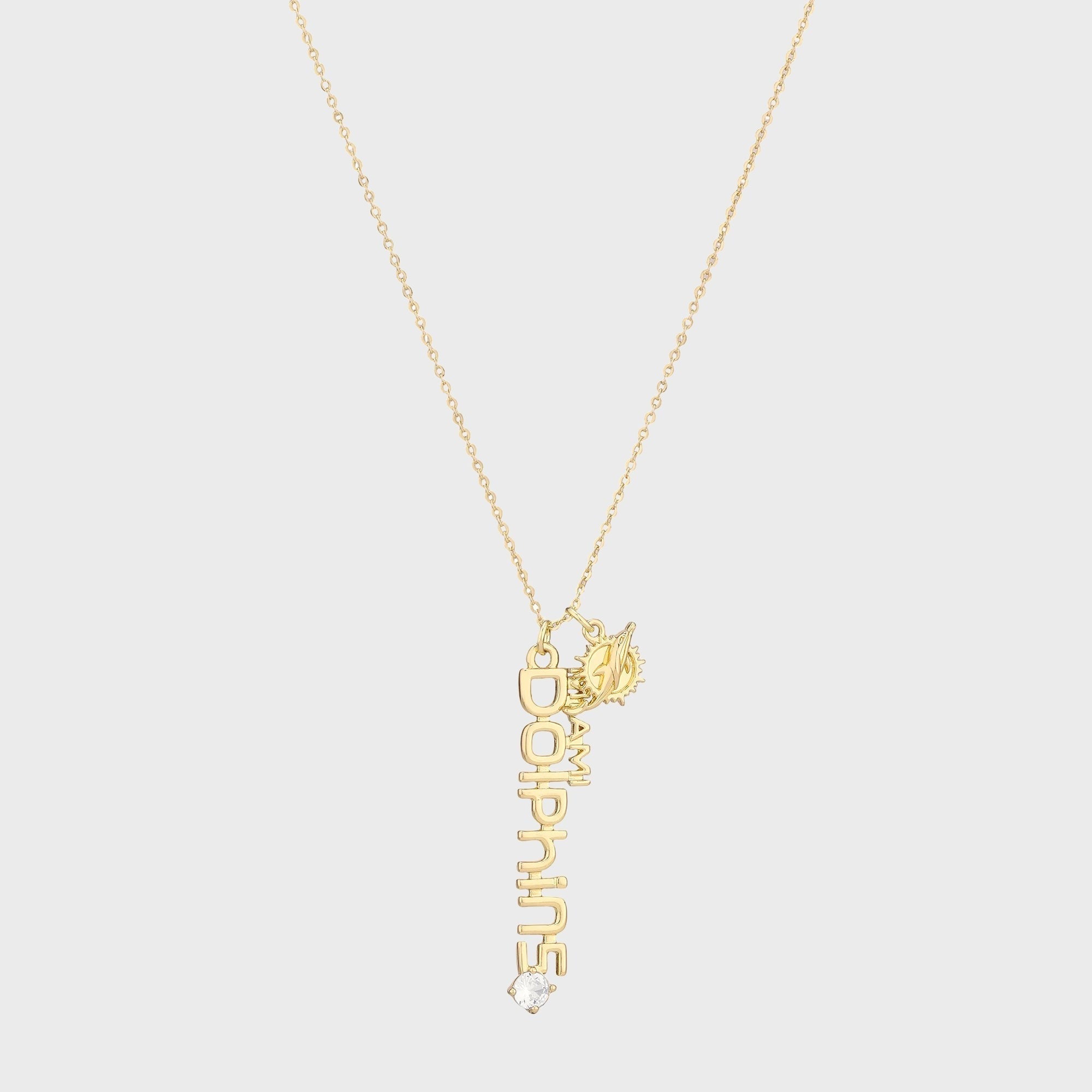 Luv AJ The MLB Layered Nameplate Miami Dolphins Necklace - Gold