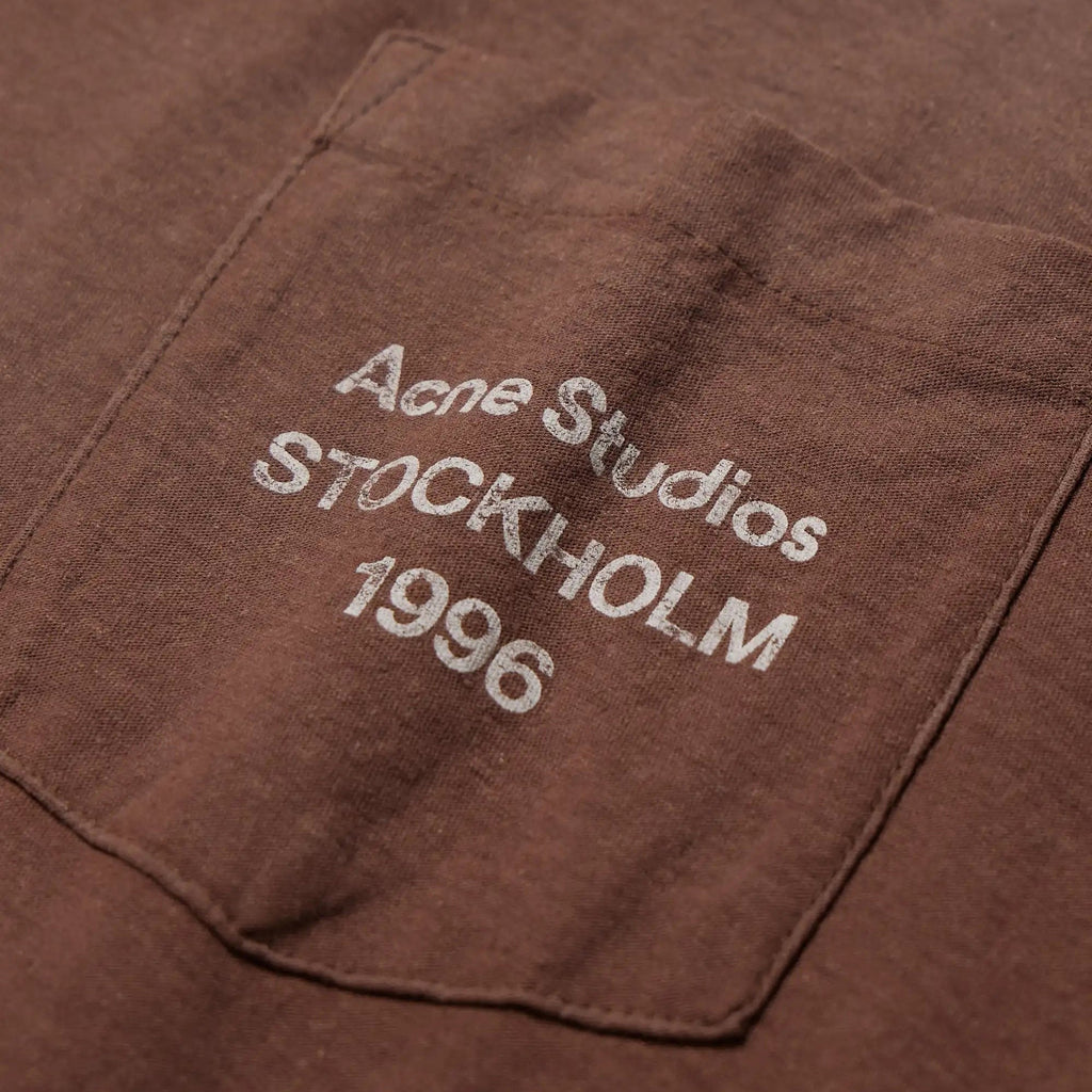 Acne Studios Exford U Distressed Pocket Tee - Chocolate Brown