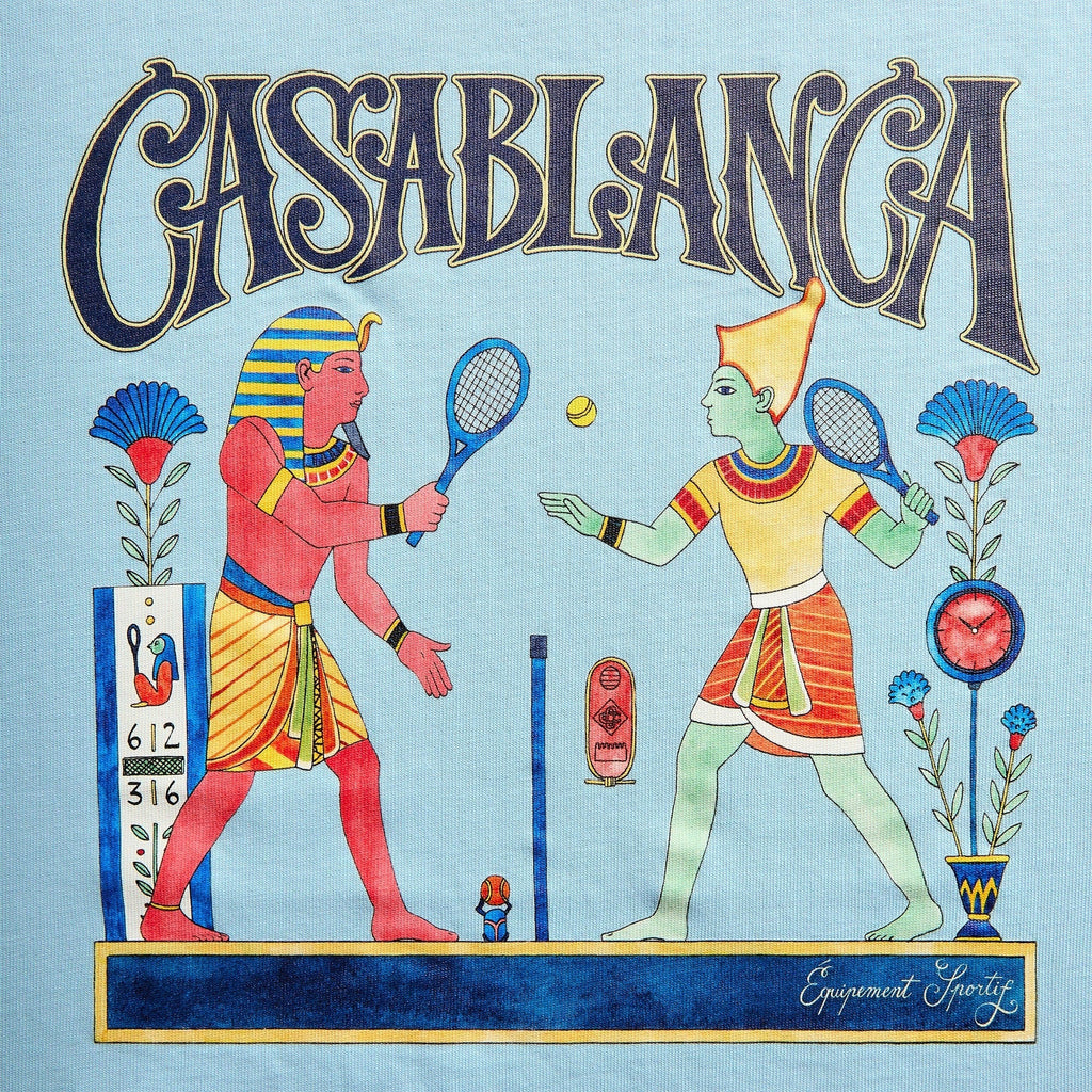 Casablanca Egyptian Tennis Match Short Sleeve Tee - Blue