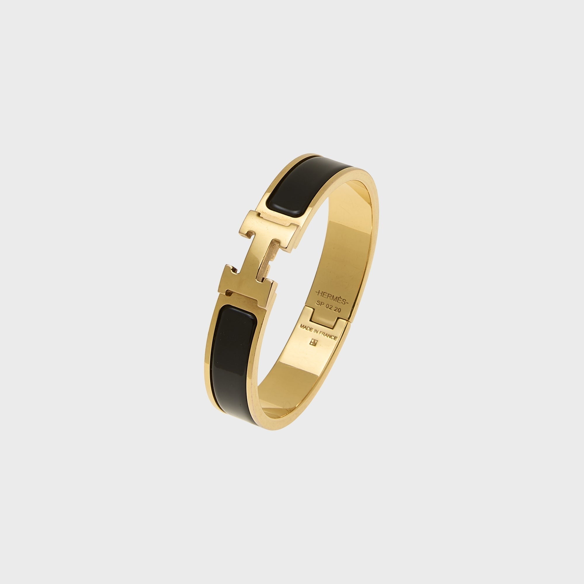 WGACA Hermes Clic H Bracelet Narrow - Black / Gold