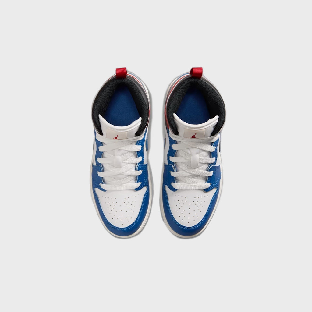 Jordan PS Jordan 1 Mid - True Blue / Varsity Red / Black / Summit White