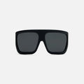 Rick Owens Davis Sunglasses - Black Temple / Black Lens