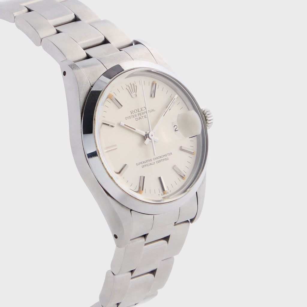 Wind Vintage Rolex Silver Dial Date Reference 15000 Unpolished - Silver