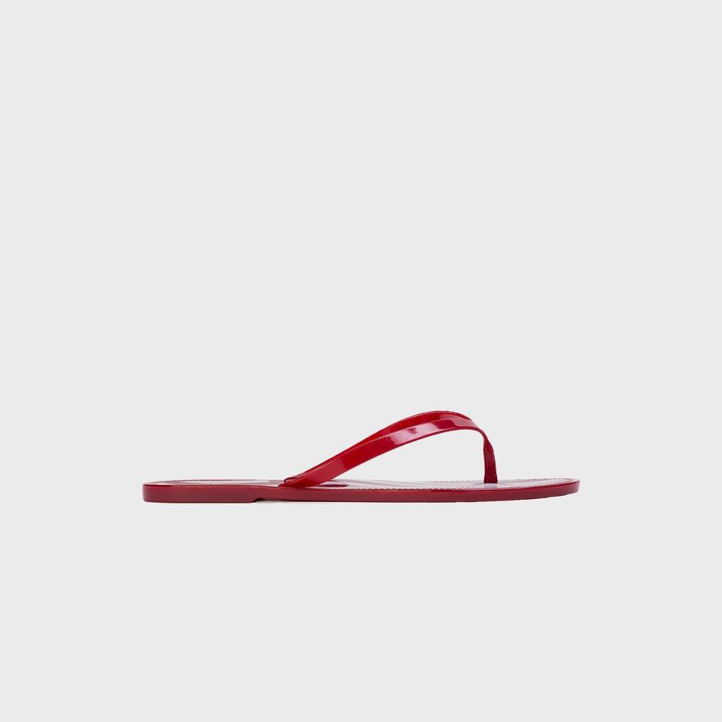 Black Suede Studio Crystal Sandal - Red Stripe / Red PVC