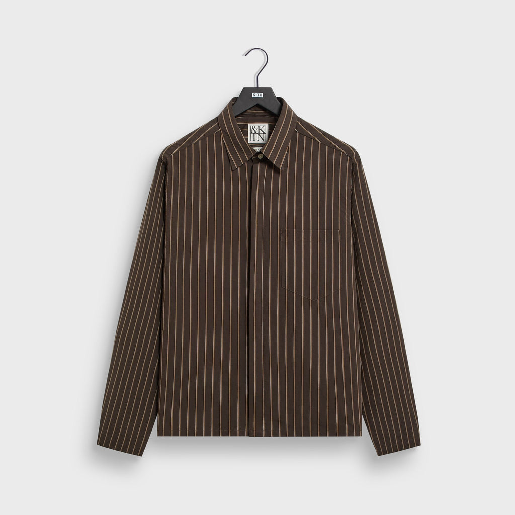 &Kin Striped Poplin Nico Shirt - Derby
