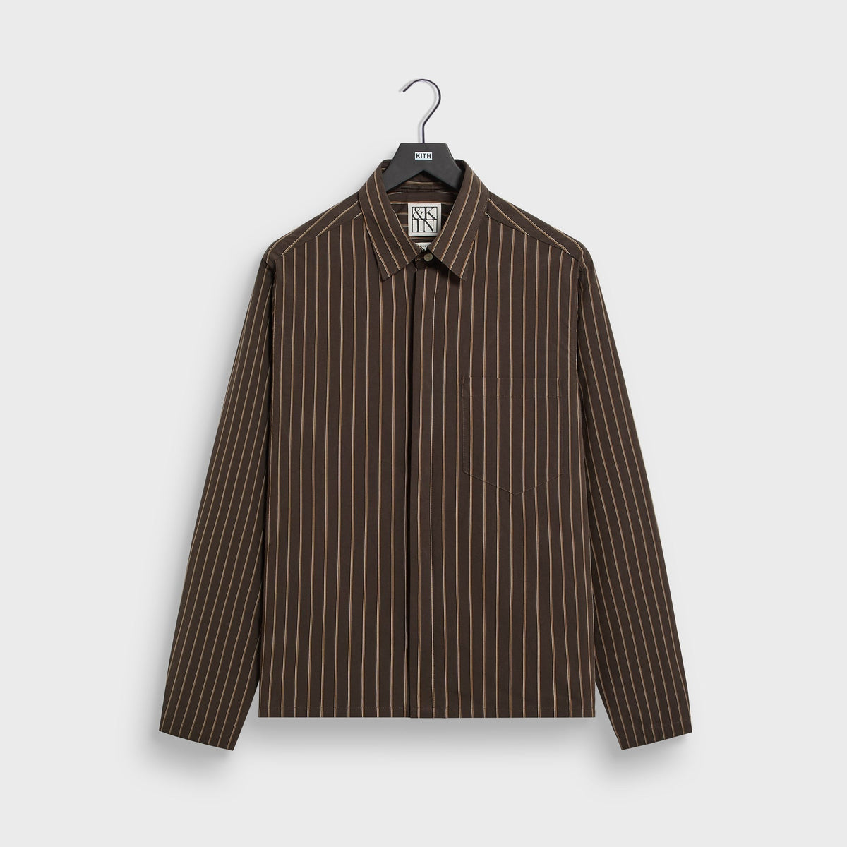 &Kin Striped Poplin Nico Shirt - Derby