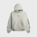 Rhude Tripoli Rally Team Zip-Up Hoodie - Heather Grey / Green / Blue