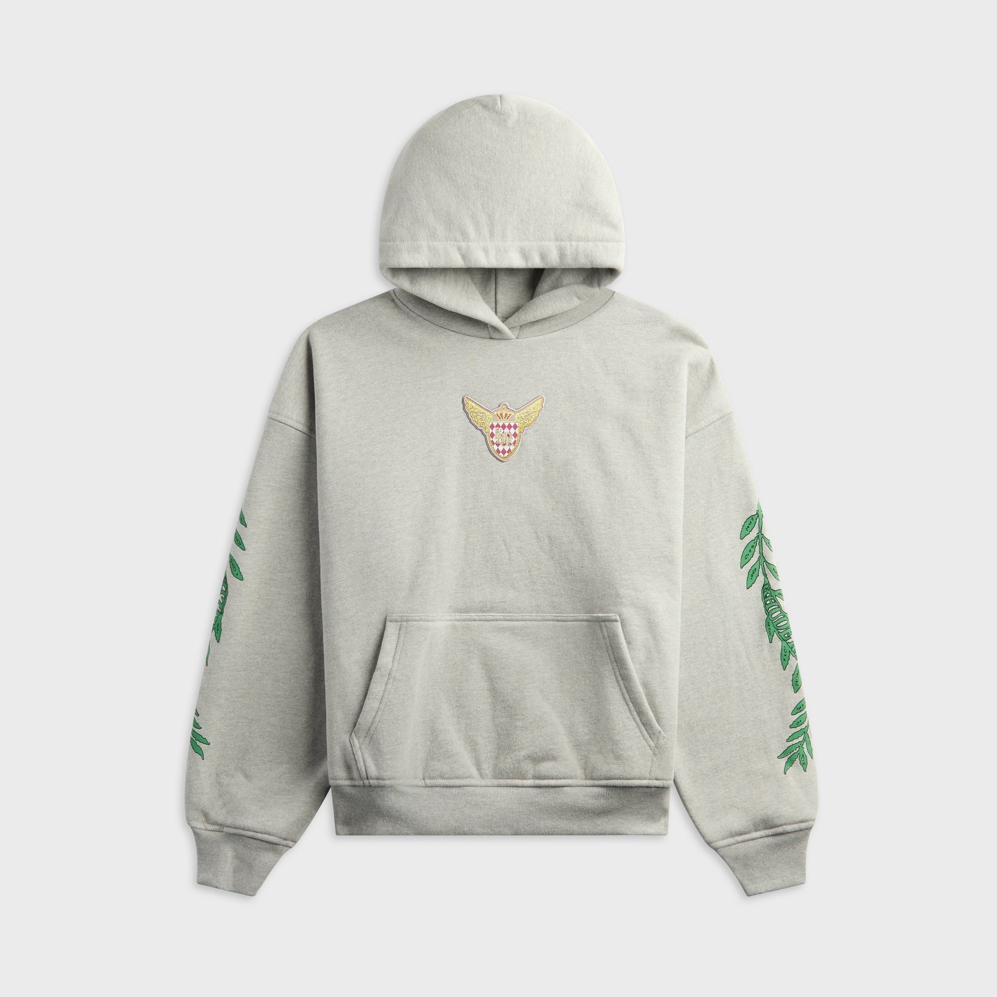 Rhude Tripoli Rally Team Zip-Up Hoodie - Heather Grey / Green / Blue