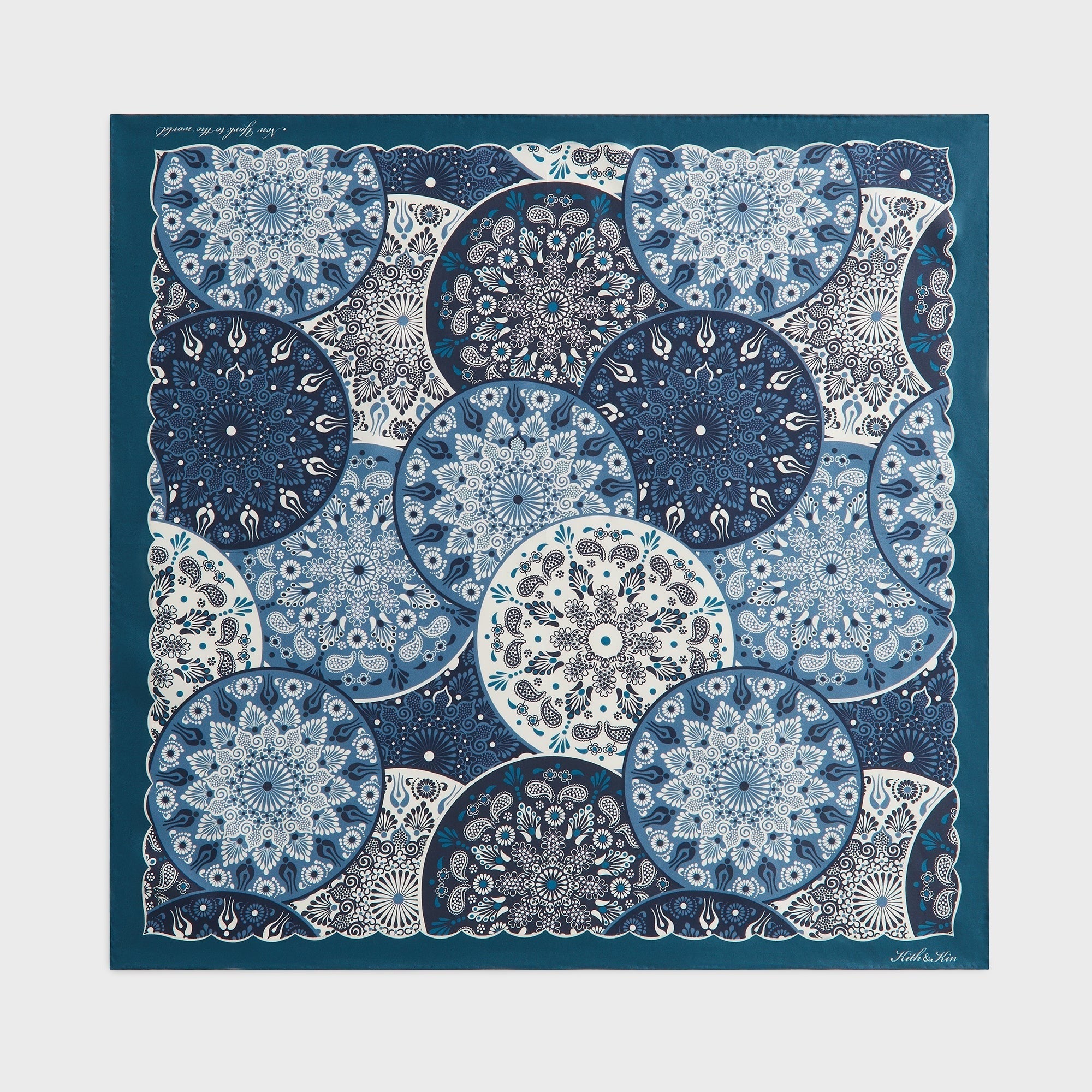 Kith Printed Mandala Silk Scarf - Novel