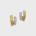 Alexis Bittar Solanales Crystal Double Hoop Earrings - Gold / Silver