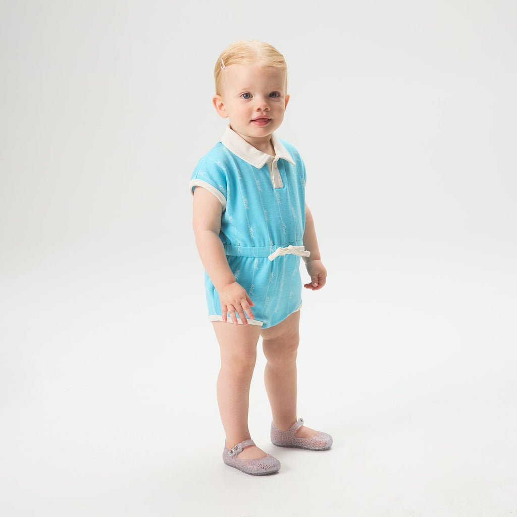 Kith Baby Script Knit Romper - Aragonite