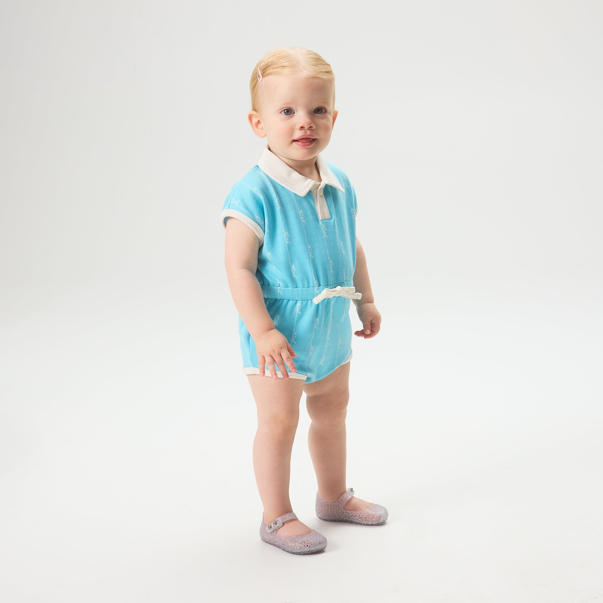 Kith Baby Script Knit Romper - Aragonite