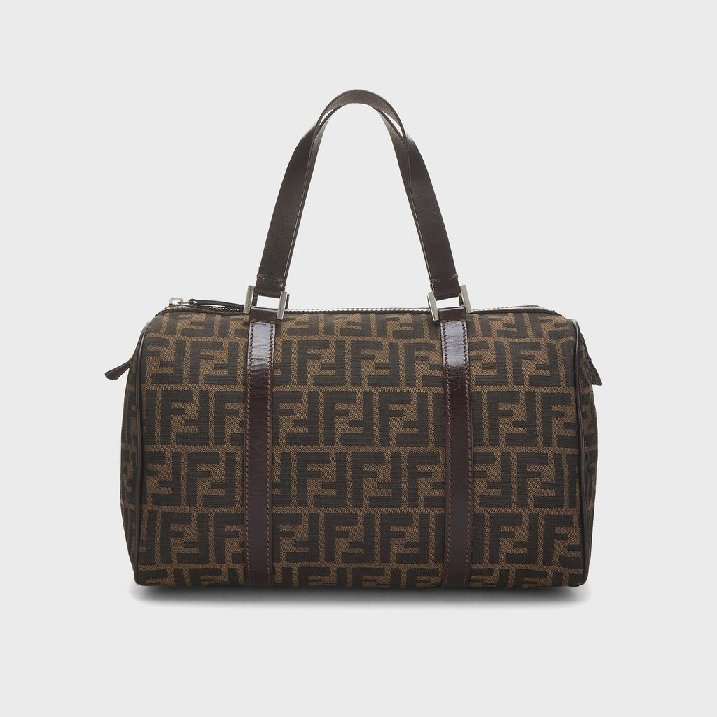 WGACA Fendi Tobacco Zucca Canvas Boston Bag - Brown