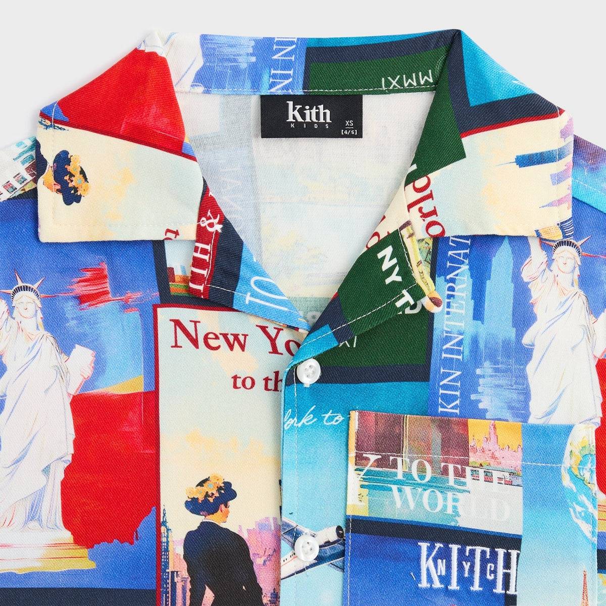 Kith Kids World Travel Printed Thompson Camp Shirt - Nocturnal