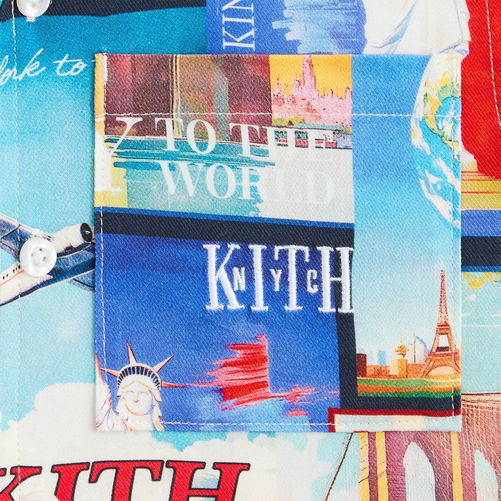 Kith Kids World Travel Printed Thompson Camp Shirt - Nocturnal