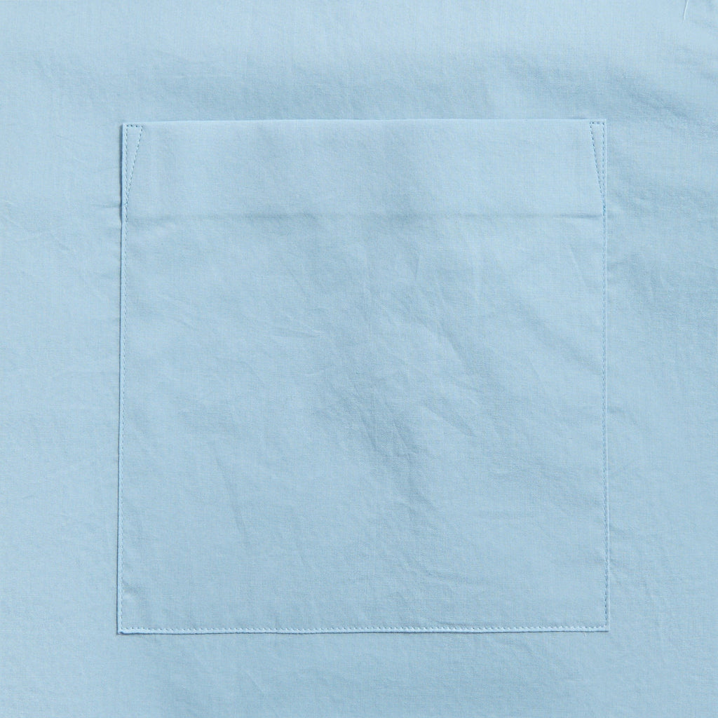 Auralee Washed Finx Typewriter Open Collar Shirt - Light Blue