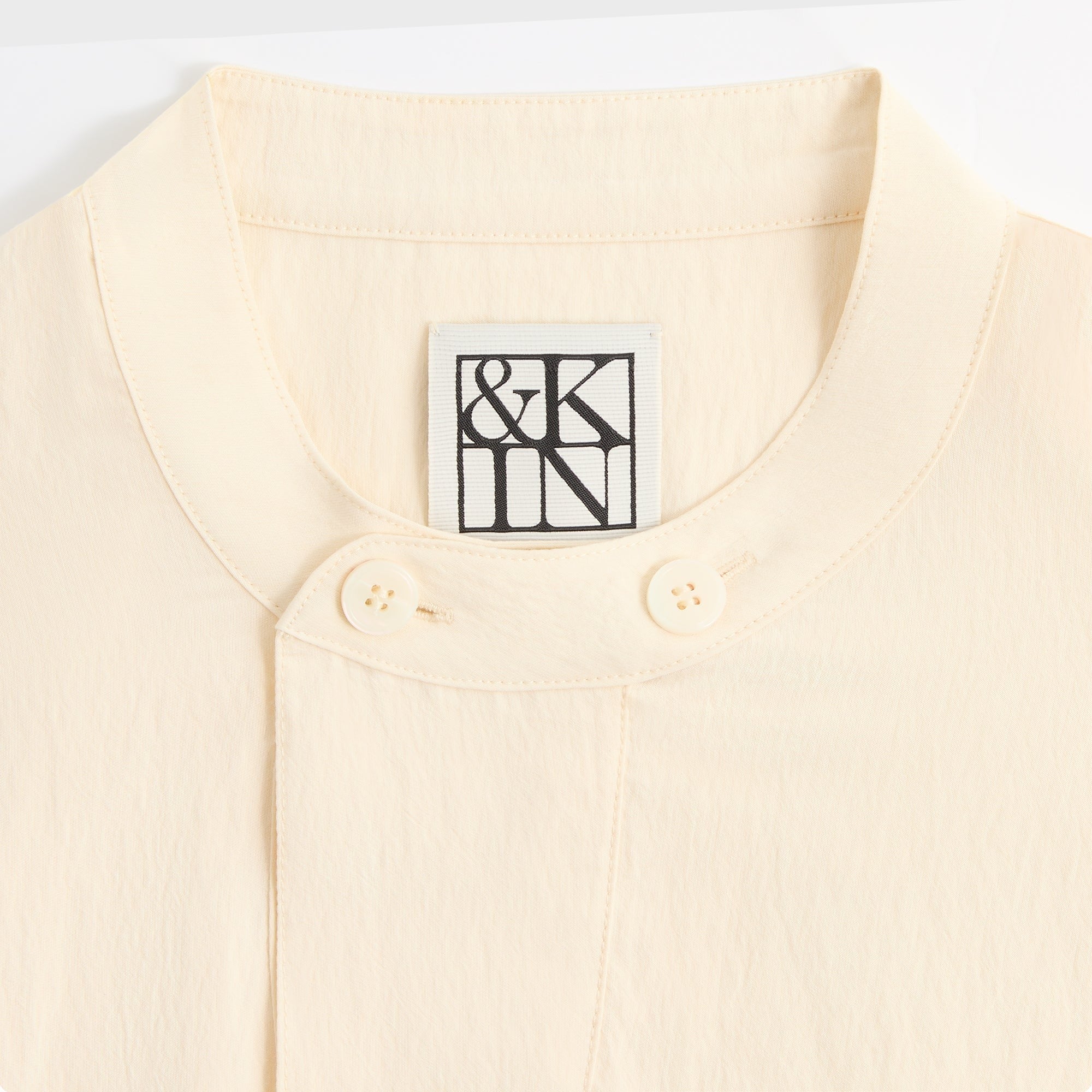 &Kin Wrinkle Cupro Leven Shirt - Sandrift