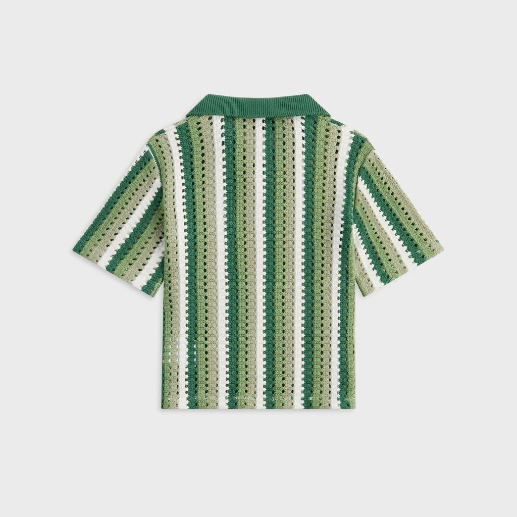 Kith Kids Open Knit Pullover Polo - Sage